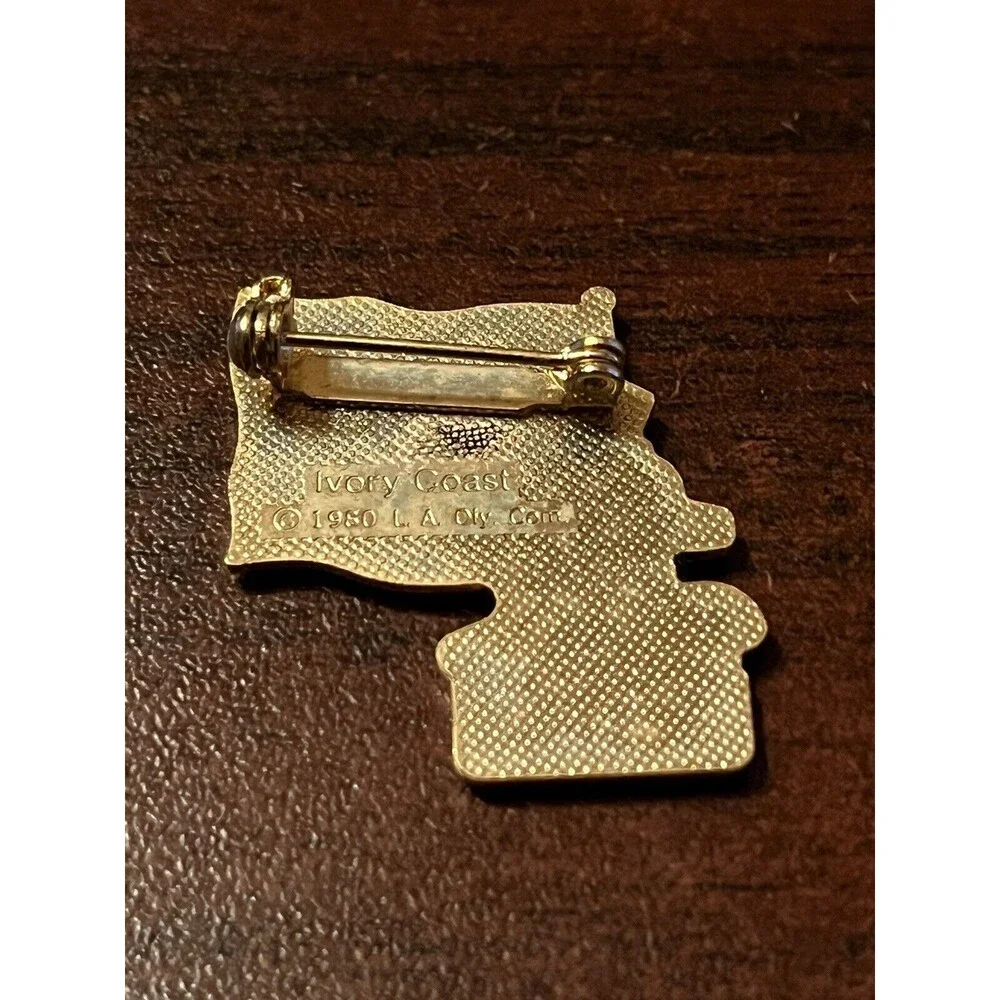 Vintage 1984 Los Angeles Olympics Coca Cola Sam Eagle Ivory Coast Flag Lapel Pin